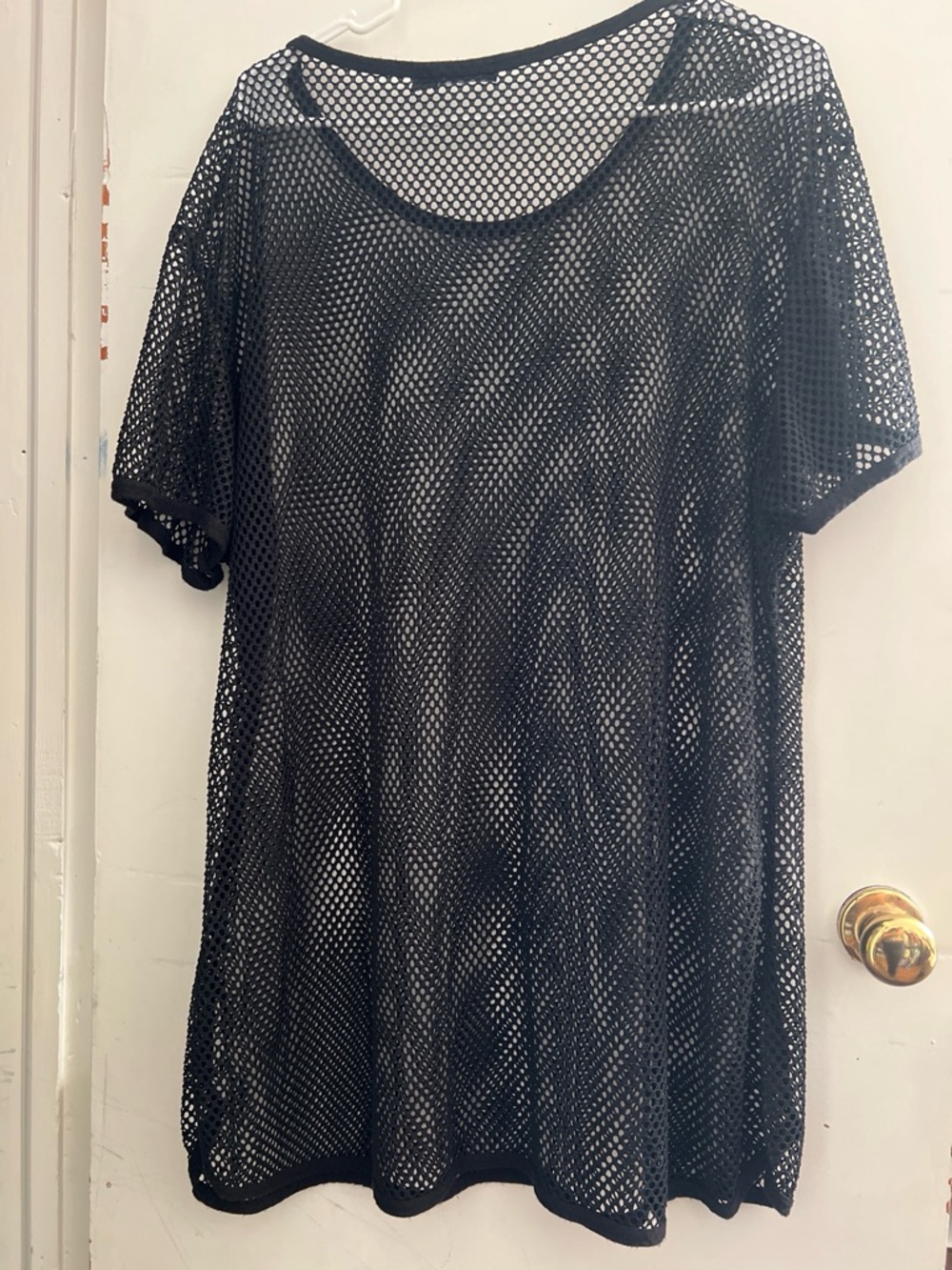 Boohoo Black Mesh Short Sleeve Top